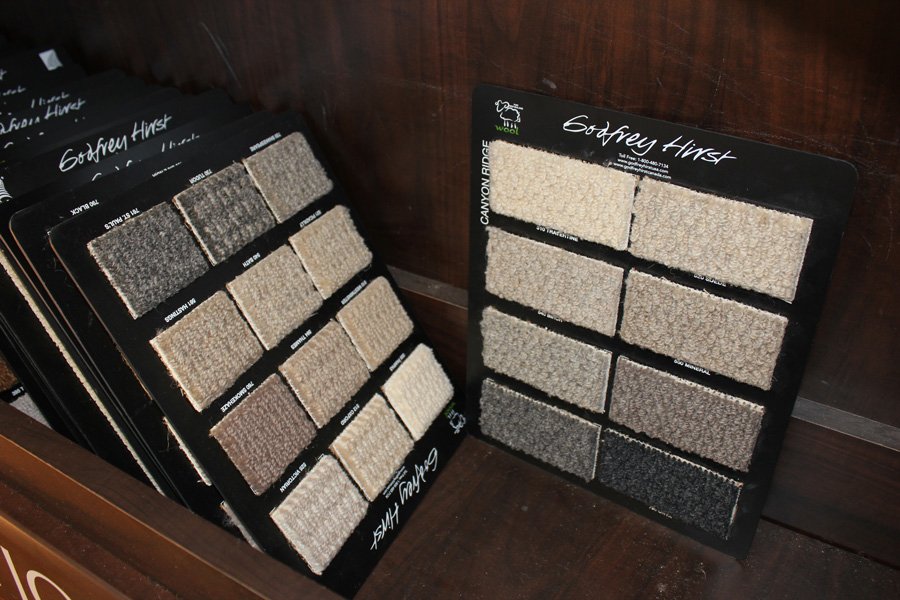 Wool carpet display in showroom from Choo Choo Carpets & Floor Coverings, Inc in Chattanooga, TN