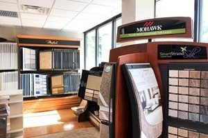 Flooring products display in showroom at Choo Choo Carpets & Floor Coverings, Inc in Lane Chattanooga, TN