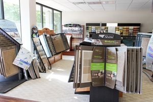 Flooring products display in showroom at Choo Choo Carpets & Floor Coverings, Inc in Lane Chattanooga, TN