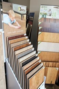 Flooring products display in showroom at Choo Choo Carpets & Floor Coverings, Inc in Lane Chattanooga, TN